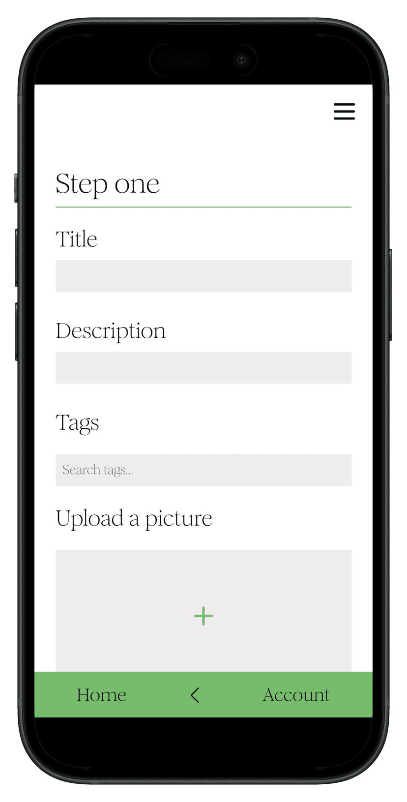 Screenshot of Find My Dog post creation form with fields for dog information and image upload