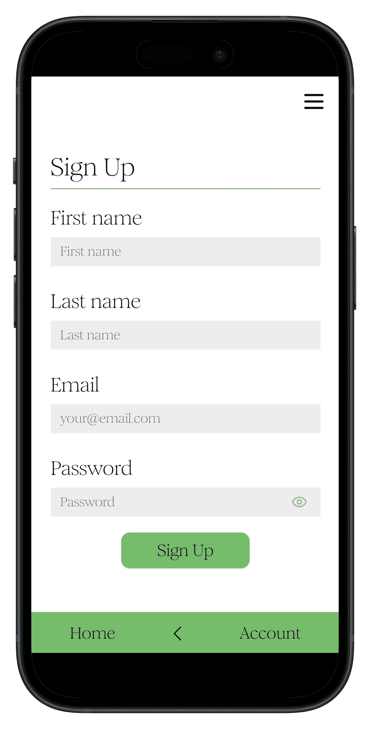 Screenshot of Find My Dog signup form with email, password fields and validation messages